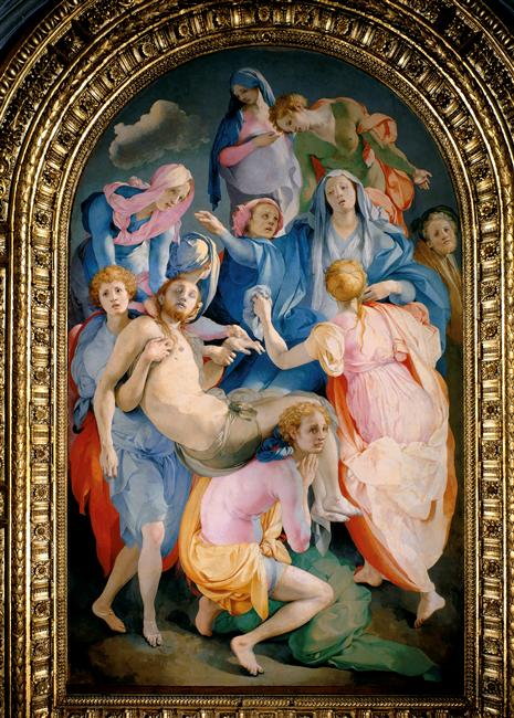 Pontormo, La Déposition, 1526-28, huile sur bois, 313 x 192 cm, Florence, Église Santa Felicità. © Archives Alinari, Florence, Dist. RMN-Grand Palais / Serge Domingie. 